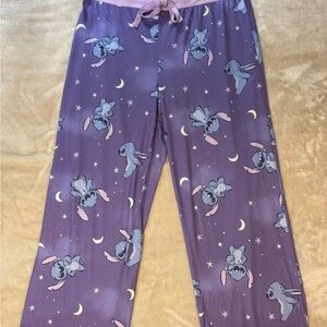 Disney Purple Pajama Pants with Stitch Print